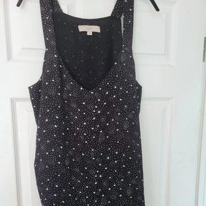 LOFT black and white starry‎ top Size L